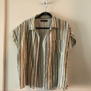 United By Blue Stripe Short-Sleeve Button-Down (L)